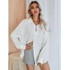 imageMakeMeChic Womens Oversized Button Down Shirts Collared Button Up Shirt Blouse TopWhite