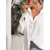 imageMakeMeChic Womens Oversized Button Down Shirts Collared Button Up Shirt Blouse TopWhite Color
