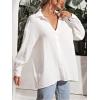 imageMakeMeChic Womens Oversized Button Down Shirts Collared Button Up Shirt Blouse TopWhite Color