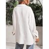 imageMakeMeChic Womens Oversized Button Down Shirts Collared Button Up Shirt Blouse TopWhite Color