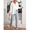imageMakeMeChic Womens Oversized Button Down Shirts Collared Button Up Shirt Blouse TopWhite Color