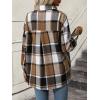 imageMakeMeChic Womens Plaid Shirts Oversized Flannels Shacket JacketCcbrown