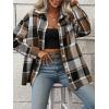 imageMakeMeChic Womens Plaid Shirts Oversized Flannels Shacket JacketCcbrown