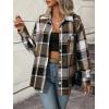 imageMakeMeChic Womens Plaid Shirts Oversized Flannels Shacket JacketCcbrown