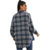 imageMakeMeChic Womens Plaid Shirts Oversized Flannels Shacket JacketMulti Blue