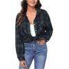 imageMakeMeChic Womens Plaid Shirts Oversized Flannels Shacket JacketMulti Green