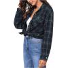 imageMakeMeChic Womens Plaid Shirts Oversized Flannels Shacket JacketMulti Green