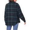 imageMakeMeChic Womens Plaid Shirts Oversized Flannels Shacket JacketMulti Green