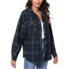 imageMakeMeChic Womens Plaid Shirts Oversized Flannels Shacket JacketMulti Green