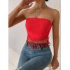 imageMakeMeChic Womens Boho Crop Tube Top Floral Tie Back Cute Bandana TopsRed