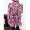 imageMakeMeChic Womens Button Down Shirts Leopard Print Long Sleeve Collared Blouse TopHot Pink