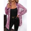 imageMakeMeChic Womens Button Down Shirts Leopard Print Long Sleeve Collared Blouse TopHot Pink