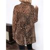 imageMakeMeChic Womens Button Down Shirts Leopard Print Long Sleeve Collared Blouse TopMulticolor