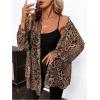imageMakeMeChic Womens Button Down Shirts Leopard Print Long Sleeve Collared Blouse TopMulticolor