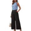imageMakeMeChic Womens Casual Tie Shoulder Sleeveless Workwear Blouse Asymmetrical Neck Tank Shirt TopsDusty Blue