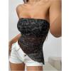 imageMakeMeChic Womens Cheetah Print Tube Top Y2k Strapless Mesh Leopard Print TopsArmy Green