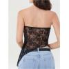 imageMakeMeChic Womens Cheetah Print Tube Top Y2k Strapless Mesh Leopard Print TopsBlack Lace