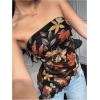 imageMakeMeChic Womens Cheetah Print Tube Top Y2k Strapless Mesh Leopard Print TopsFall Leaf Print