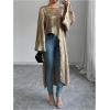 imageMakeMeChic Womens Metallic Blouse Long Sleeve Boat Neck Asymmetrical Hem Dolman Shirt TopsGold