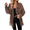 imageMakeMeChic Womens Button Down Shirts Leopard Print Long Sleeve Collared Blouse TopMulticolor