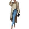 imageMakeMeChic Womens Metallic Blouse Long Sleeve Boat Neck Asymmetrical Hem Dolman Shirt TopsGold