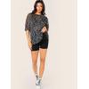 imageMakeMeChic Womens Summer Short Sleeve Tops Rock Concert Outfits Sequin See Through Mesh Sheer T Shirts BlouseBlack Galaxy