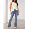 imageMakeMeChic Womens Vest Top Trendy Button Up Tank Tops Asymmetrical Y2k Going Out TopApricot