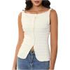 imageMakeMeChic Womens Vest Top Trendy Button Up Tank Tops Asymmetrical Y2k Going Out TopApricot