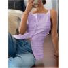 imageMakeMeChic Womens Vest Top Trendy Button Up Tank Tops Asymmetrical Y2k Going Out TopMauve Purple