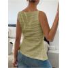 imageMakeMeChic Womens Vest Top Trendy Button Up Tank Tops Asymmetrical Y2k Going Out TopMint Green