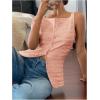 imageMakeMeChic Womens Vest Top Trendy Button Up Tank Tops Asymmetrical Y2k Going Out TopPink