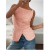 imageMakeMeChic Womens Vest Top Trendy Button Up Tank Tops Asymmetrical Y2k Going Out TopPink