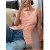 imageMakeMeChic Womens Vest Top Trendy Button Up Tank Tops Asymmetrical Y2k Going Out TopPink a