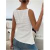 imageMakeMeChic Womens Vest Top Trendy Button Up Tank Tops Asymmetrical Y2k Going Out TopWhite