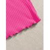 imageMakeMeChic Womens 4 Pack Short Sleeve Lettuce Trim Ribbed Knit Tees Crop TopsMulti F