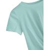 imageMakeMeChic Womens Summer Crop Top Solid Short Sleeve Twist Front Tee TShirtAqua Green