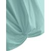 imageMakeMeChic Womens Summer Crop Top Solid Short Sleeve Twist Front Tee TShirtAqua Green