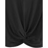 imageMakeMeChic Womens Summer Crop Top Solid Short Sleeve Twist Front Tee TShirtBlack