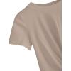 imageMakeMeChic Womens Summer Crop Top Solid Short Sleeve Twist Front Tee TShirtCamel