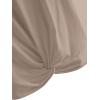 imageMakeMeChic Womens Summer Crop Top Solid Short Sleeve Twist Front Tee TShirtCamel