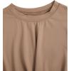 imageMakeMeChic Womens Summer Crop Top Solid Short Sleeve Twist Front Tee TShirtCamel Brown