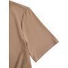 imageMakeMeChic Womens Summer Crop Top Solid Short Sleeve Twist Front Tee TShirtCamel Brown