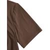 imageMakeMeChic Womens Summer Crop Top Solid Short Sleeve Twist Front Tee TShirtCoffee Brown