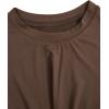 imageMakeMeChic Womens Summer Crop Top Solid Short Sleeve Twist Front Tee TShirtCoffee Brown