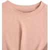 imageMakeMeChic Womens Summer Crop Top Solid Short Sleeve Twist Front Tee TShirtDusty Pink