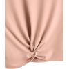 imageMakeMeChic Womens Summer Crop Top Solid Short Sleeve Twist Front Tee TShirtDusty Pink