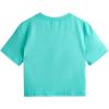 imageMakeMeChic Womens Summer Crop Top Solid Short Sleeve Twist Front Tee TShirtGreen Blue