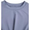imageMakeMeChic Womens Summer Crop Top Solid Short Sleeve Twist Front Tee TShirtGrey Blue