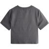 imageMakeMeChic Womens Summer Crop Top Solid Short Sleeve Twist Front Tee TShirtGrey C