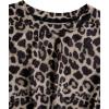 imageMakeMeChic Womens Summer Crop Top Solid Short Sleeve Twist Front Tee TShirtLeopard